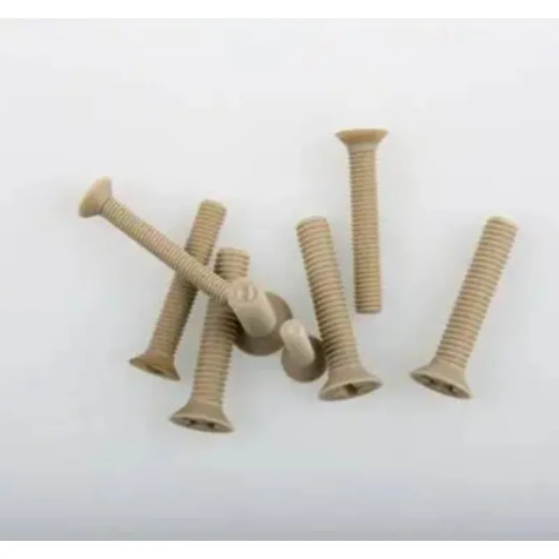 20Pcs M4 M5 M6 M8 PEEK Phillips Countersunk Screw, High Heat Resistant Plastic Bolt for Industrial Equipment