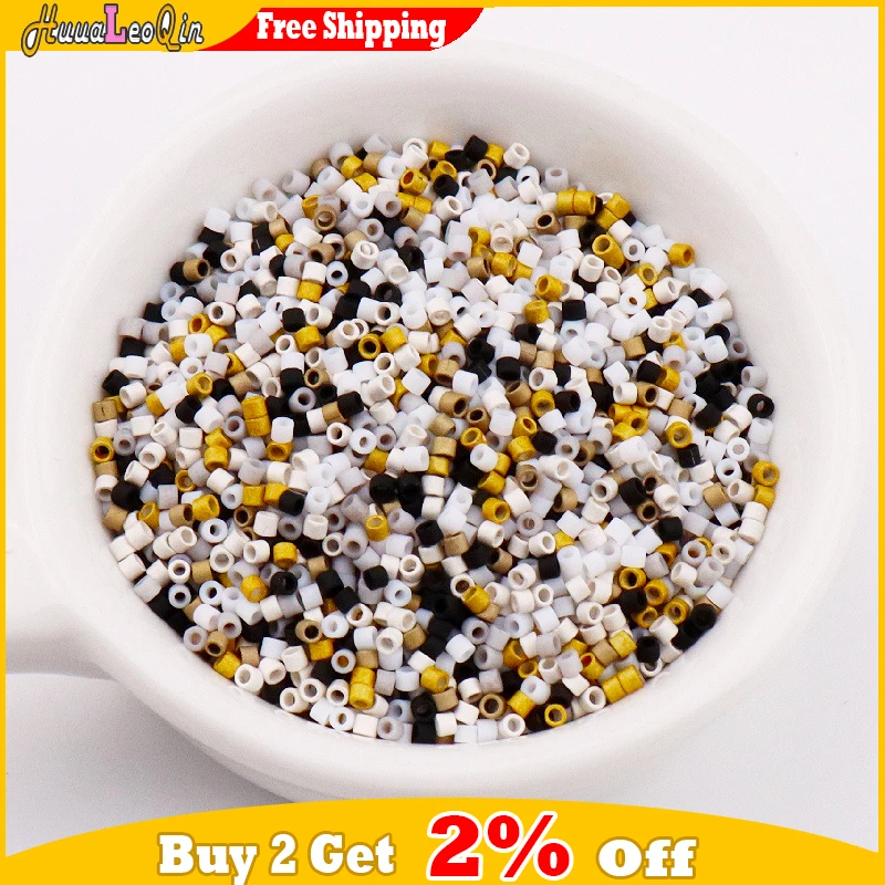 840pcs 1.6mm Frosted Metallic Color Glass Beads 11/0 Uniform Loose Spacer Seed Beads for Needlework Jewelry Making DIY Sewing