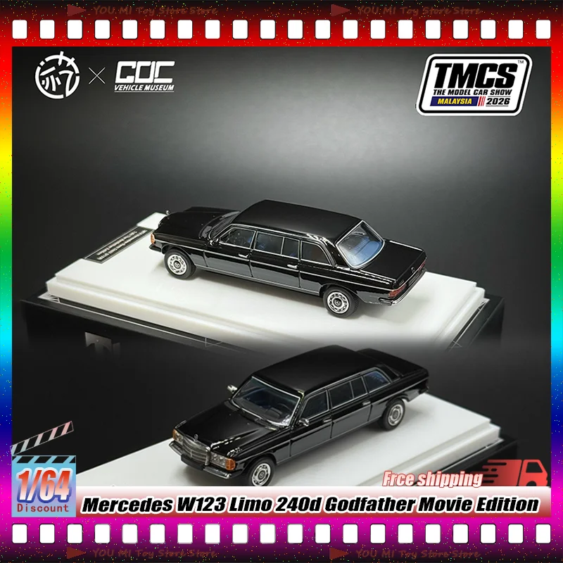 Tmcs 2026 Malaysia Goc X Jiyi 1:64 Mercedes W123 Limo 240d Edición Película El Patrón Negro, Modelo de Coche de Aleación Fundida a Presión, Adorno, Regalos