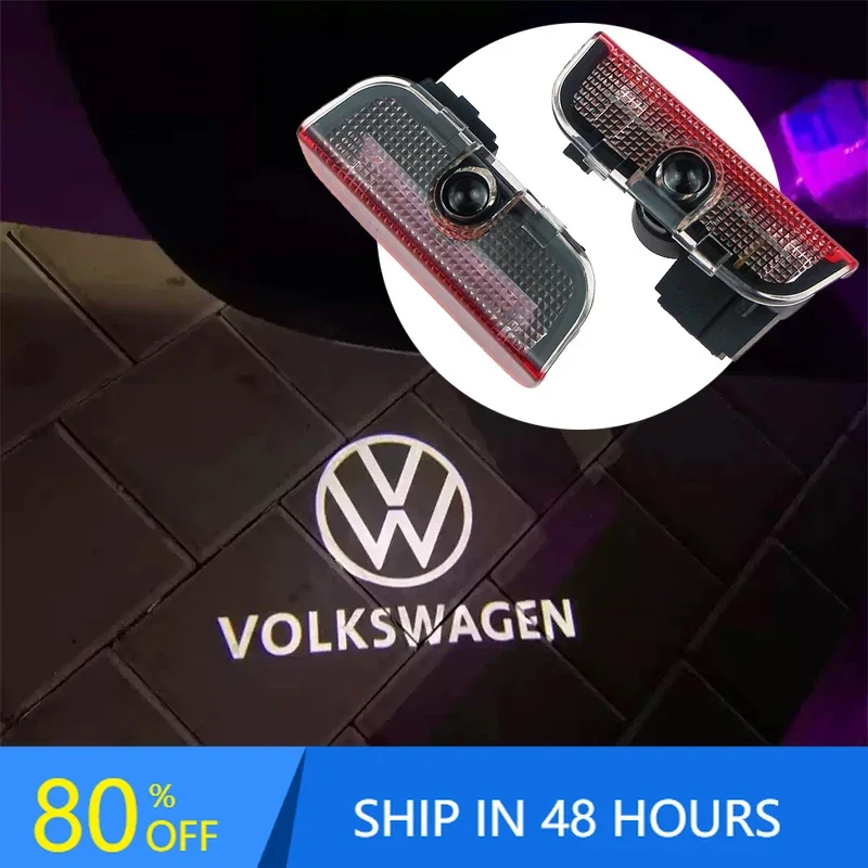 

2026 Hot For VW VOLKSWAGEN 2PCS/Set For Volkswagen VW Golf CC Touareg Passat Scirocco Tiguan Variant B8 Car Door Light Logo Lase