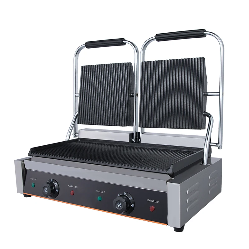 New Product   Snack Equipment Electricdouble Double Head Plate Panini Grill Machine