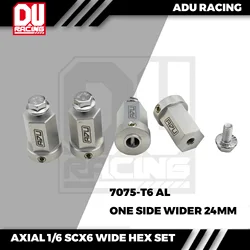 ADU RACING 7075-T6 AL 17MM Wheel Hex Adapter wider 24mm for AXIAL 1/6 SCX6 JEEP Trail Honcho AXIL252011