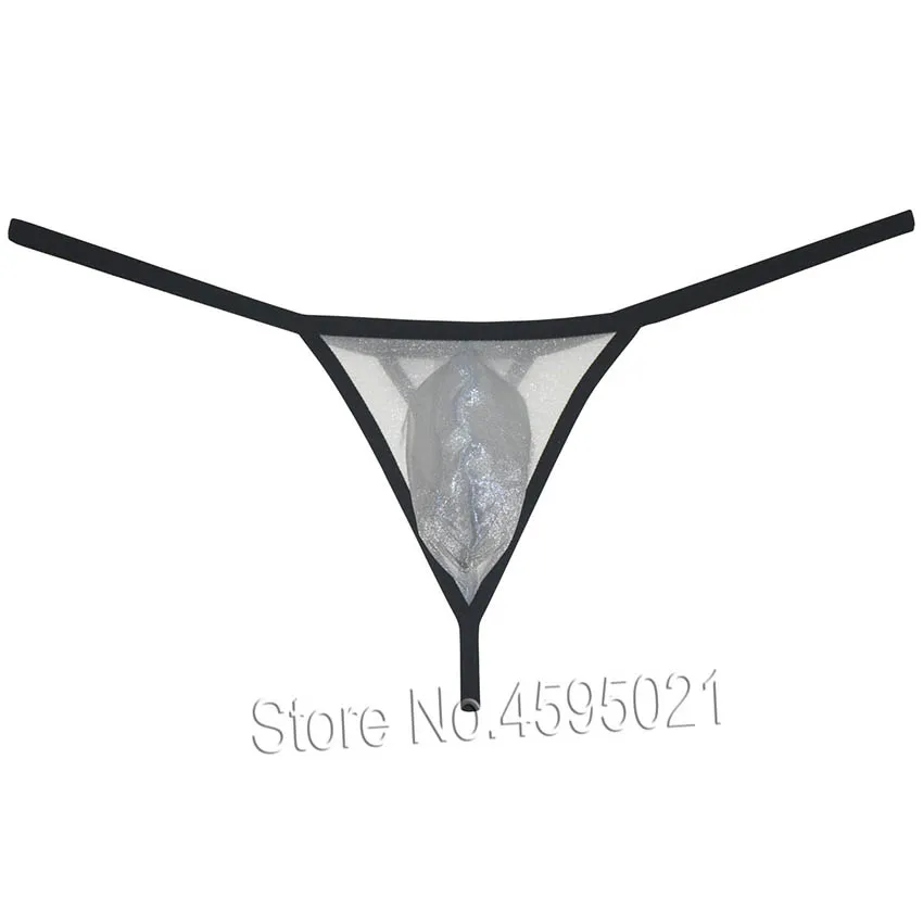 Mens See-through Shiny Mash Bikini Ultra Thin Thong Underwear Sheer G-String Organdy T-back