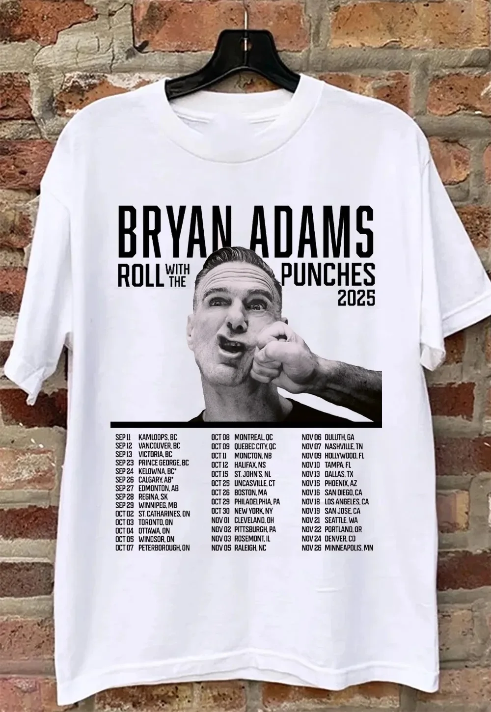 

2025 new model Bryan Adams Roll With The Punches Canadian Tour T Shirt Full Size S-5XL