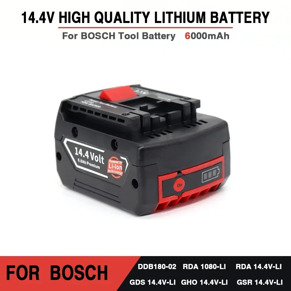 

For Bosch Power Tools Original Rechargeable batteries 14.4V 6.0Ah for GBH GDR GSR DDS180 BAT614G (KC) Replacement Li-Ion Battery