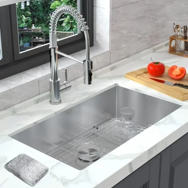 kitchen Sinks 32x18 inch Undermount kitchen sink stainless steel sink 16 Gauge Single Bowl kitchen sinks Set