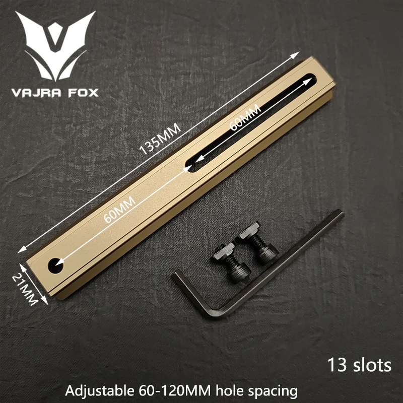 Einstellbare Loch abstands schienen 21mm Schiene Gesamtlänge 135mm 105mm 75mm 55mm Schiene Dual System Mlok Keymod Jagd zubehör