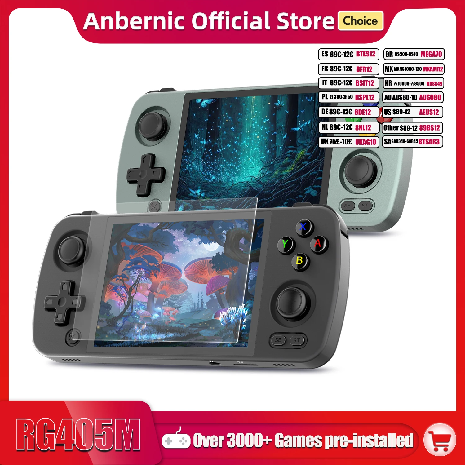 ANBERNIC RG405M Retro Handheld Game Console Aluminum Alloy CNC Android 12 System 4.0 Inch IPS Touch Screen 128G TF 3172 Gams