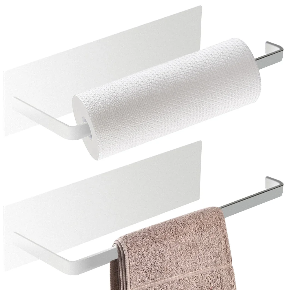 Magnetic Paper Towel Holder Paper Towel Rack Wall Mount Metal Tissue Stand Punch Free Strong Magnet Backing for Kitchen Bathroom