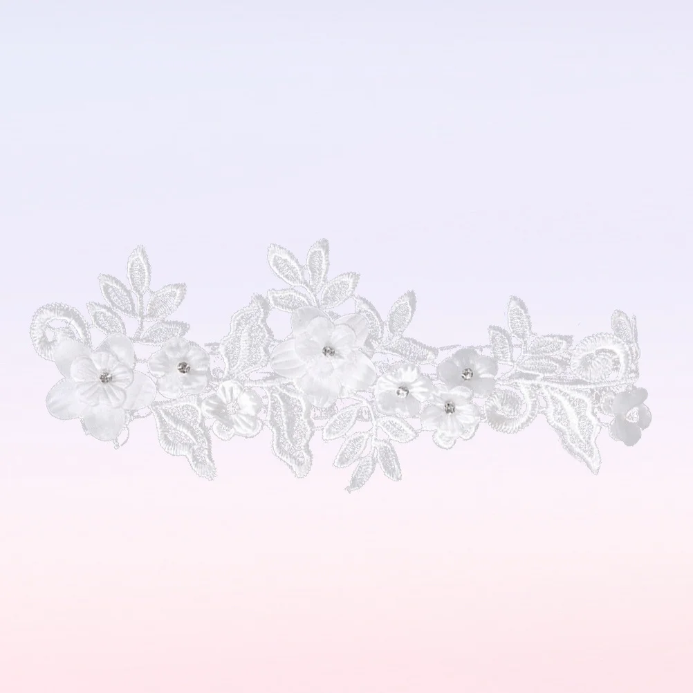 

Wedding Bride Garter Belt Lace Rhinestone Floral One Size Fits Most Elastic Lace Adjustable Comfortable Bridal Thigh Strap