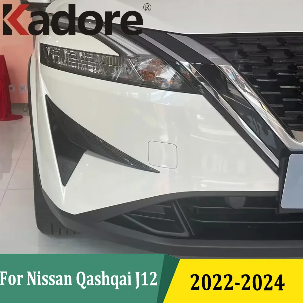 

For Nissan Qashqai J12 2022-2024 Carbon Fiber Exterior Accessories Front Air Vent Outlet Cover Trims Car Styling Accessories