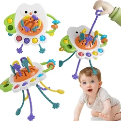 Sviluppo sensoriale Montessori giocattoli per bambini gufo Pull String Finger grip Training apprendimento precoce giocattoli educativi per 10 mesi + Baby