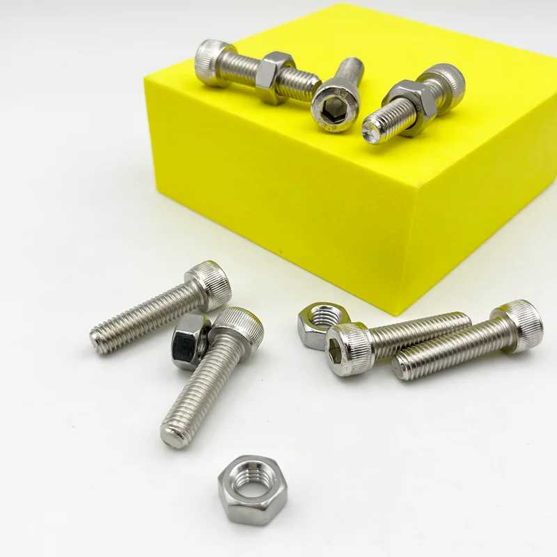 304 Set Baut dan Baut Kepala Heksagon Segi Enam Allen Baja Tahan Karat M2 M2.5 M3 M4 M5 M6 M8 Kit Sekrup Kepala Heksagonal