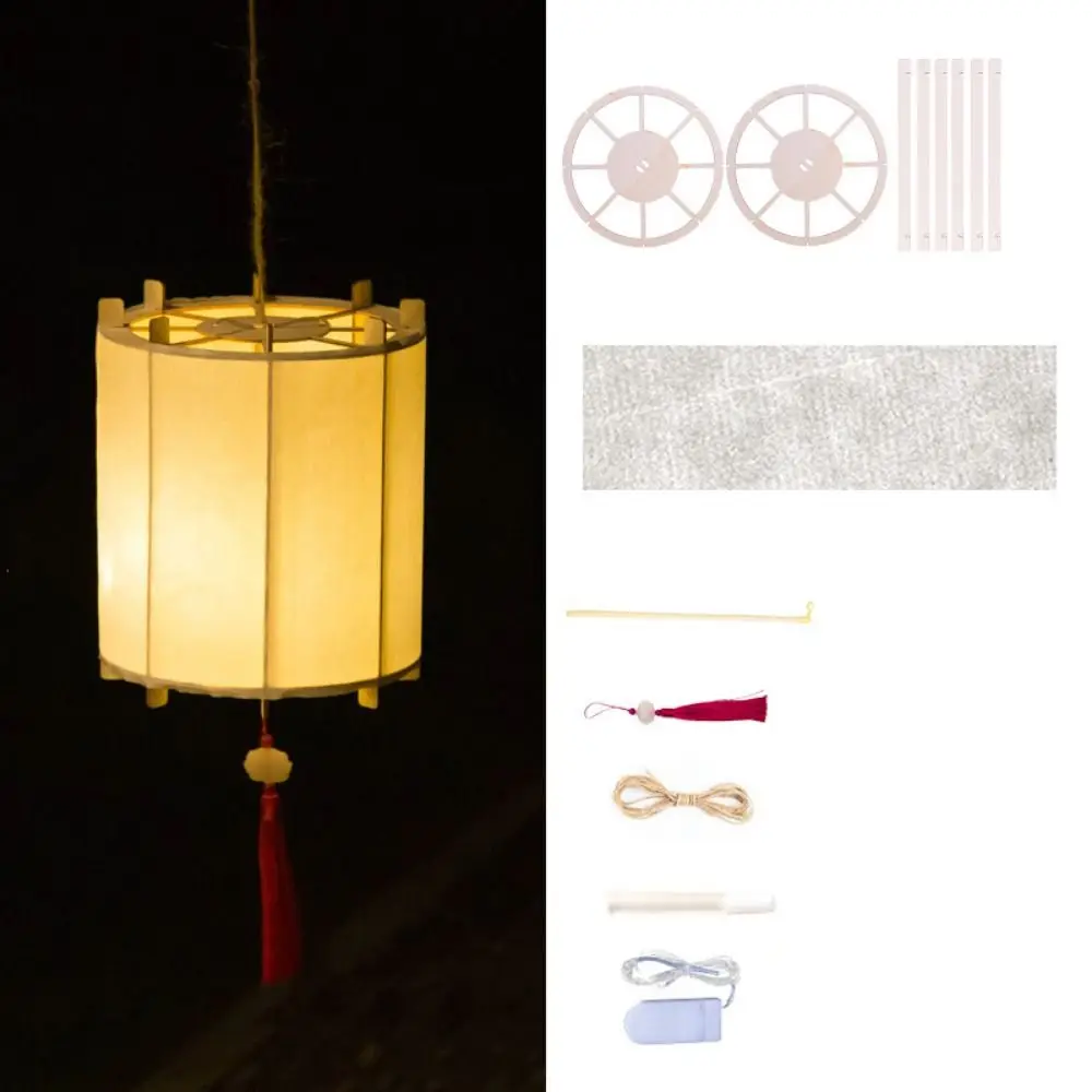 

Wooden Mid-Autumn Festival Lantern LED Light Creative Handmade Hanging Lamp Chinese Style Glowing DIY Flower Lamp Mid-autumn