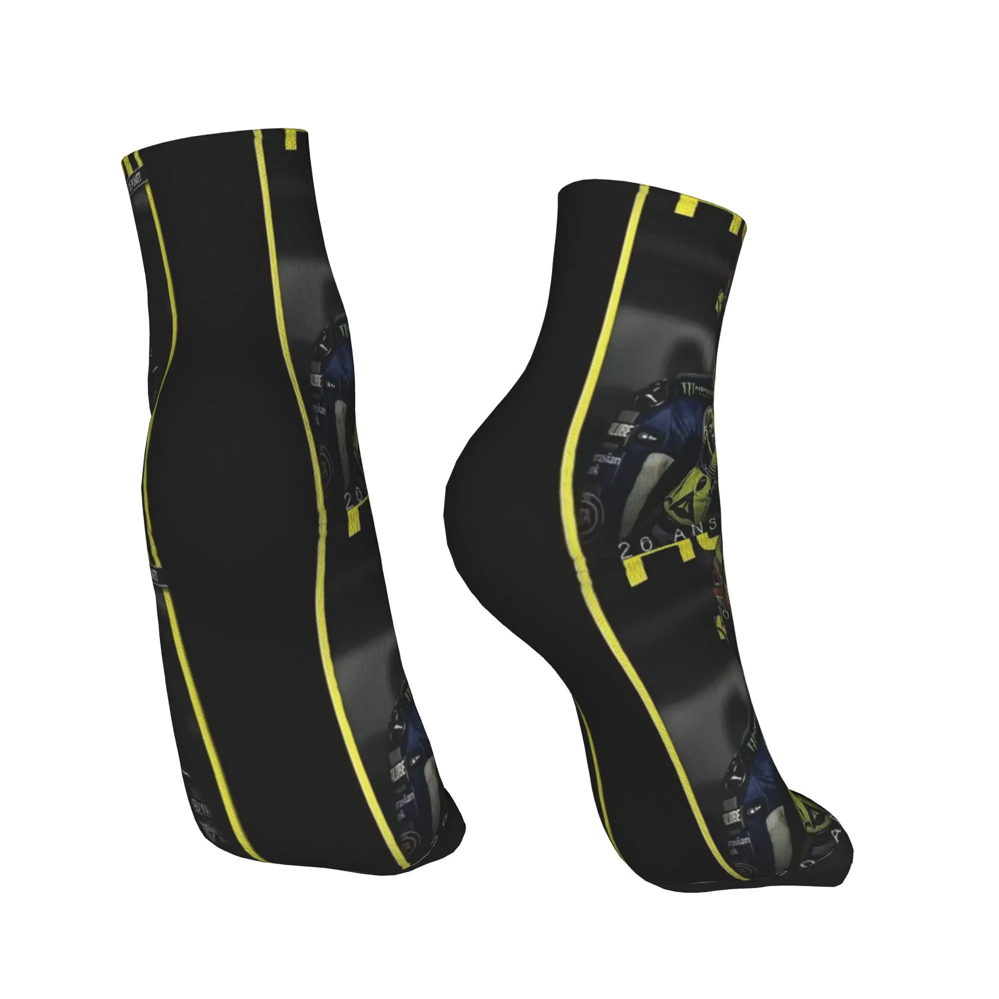 Calcetines de carreras de carreras de Moto Gp Rossi para todas las estaciones, calcetines deportivos Harajuku de tubo medio, medias suaves de moda para hombres y mujeres, regalos