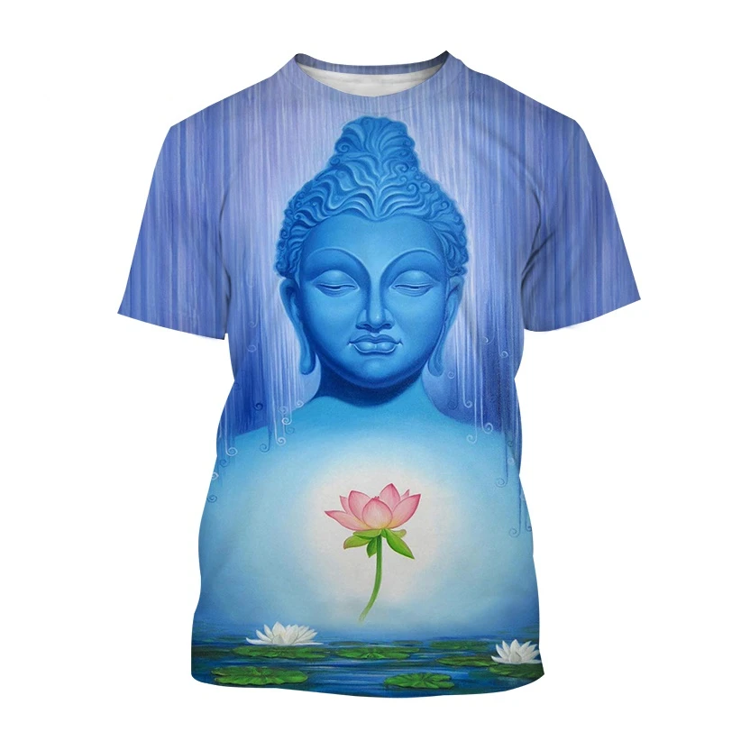 New Summer Buddha Casua 3D Print T-Shirt Men Women O-Neck Fashion Casual Short Sleeve Oversized Harajuku Tees Tops Kid Clothing