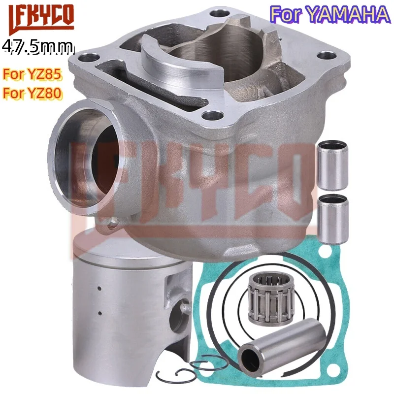 Akcesoria motocyklowe 47.5mm części silnika zestaw cylindrów 85CC silnik dla Yamaha YZ85 2002-2020 YZ 85 80 YZ80 1993-2001 Motoblock
