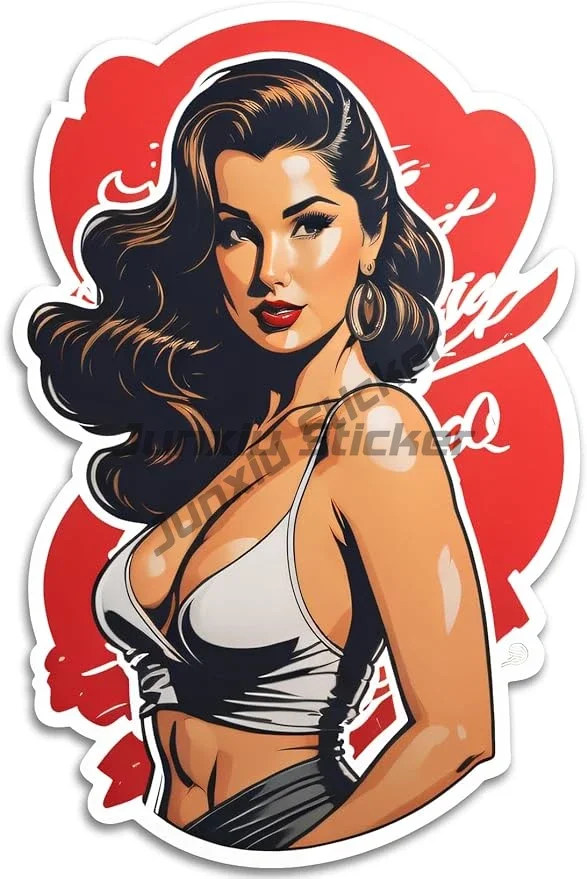 Pin Up Girl Rocket Poster Girl Retro Hot Rod Car Sticker Notebook Car DIY Decoration Decal