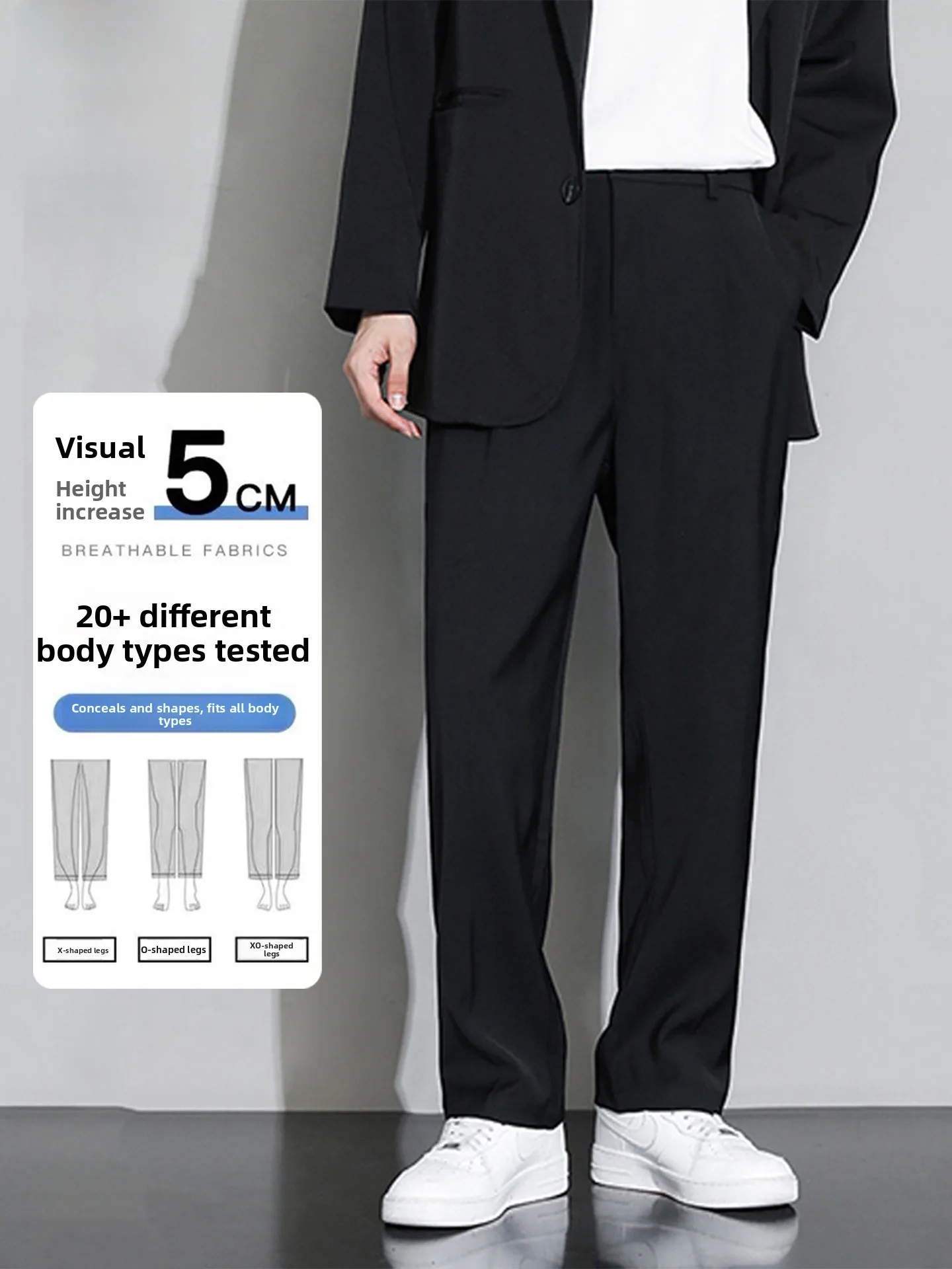 

Men's Straight Leg Casual Pants Bla Suit Trousers Faionable Versatile Autumn Winter Drapey Wide Leg Comfortable Breathable