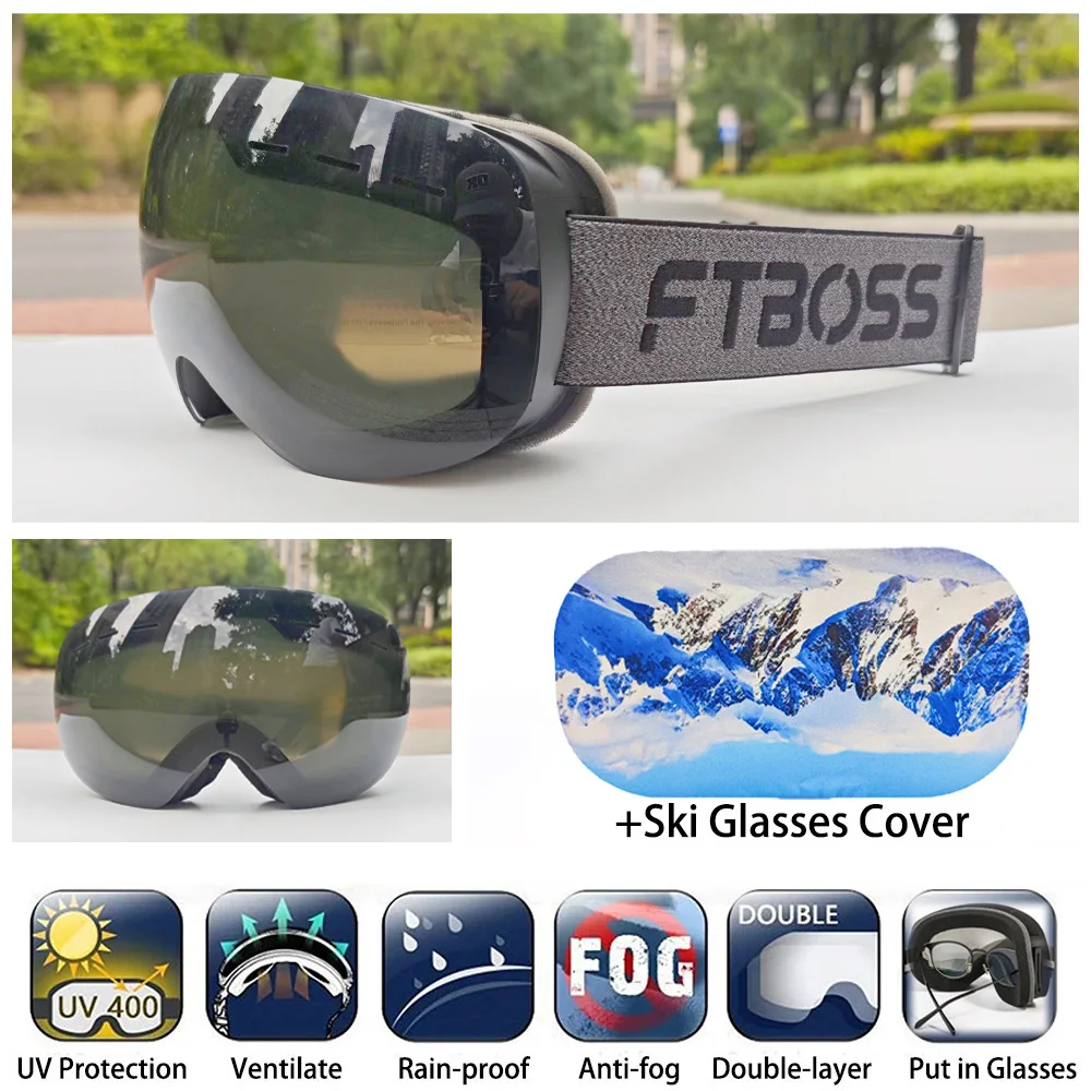 

Ski Glasses Spherical Glasses Glasses Cover Double Layer Anti Fog Sport Glasses Ski Equipment Winter Riding Goggles Snow Glasses