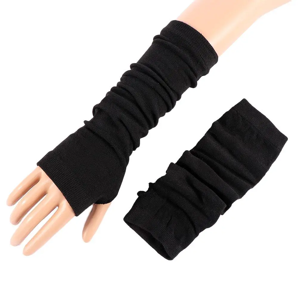 Mitaines tricotées extensibles pour femmes, chauffe-mains unisexes, gants de bras longs sans doigts, mode hivernale