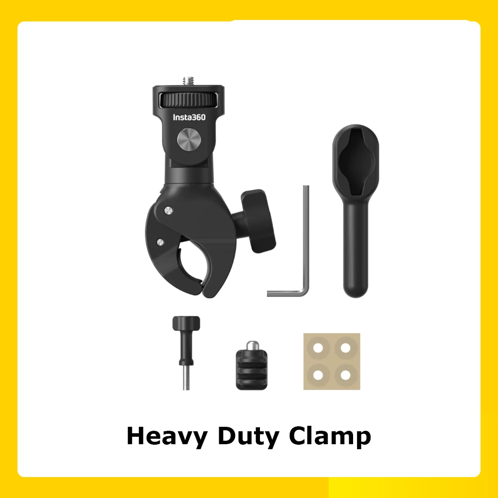 Official & Original Insta360 Heavy Duty Clamp ,Motorcycle Accessories Compatible with GoPro/Insta360 Action Camera