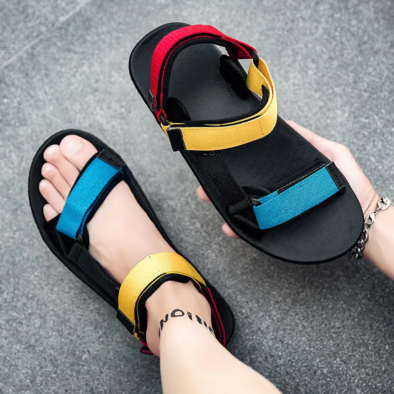 Colorful Platform Mens Sandals Drive New Summer Outer Wear Men Casual Sandals Trend All-match Non-slip Men Sandals