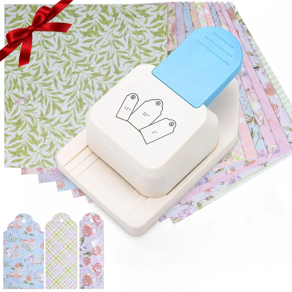 3-In-1 Ronde Label Gat Punch & 1.5 Inch, 2 Inch, 2.5 Inch Hoek Papier Gat Punch, Ronde Label Vorm Gat Punch Geschenk Hang Tag