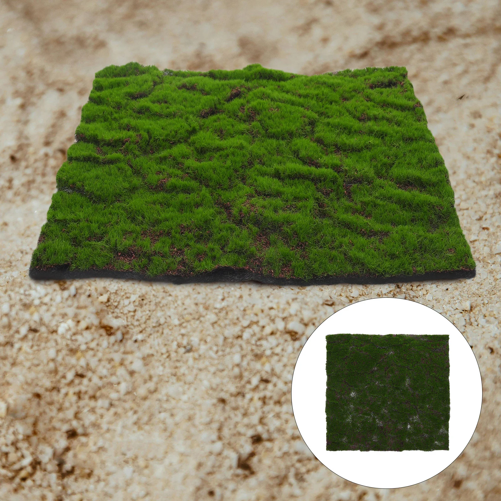 Patios Artificial Turf Area Rugs Grass Lawn Moss Tiles Green Plastic Fake for Backyard Round