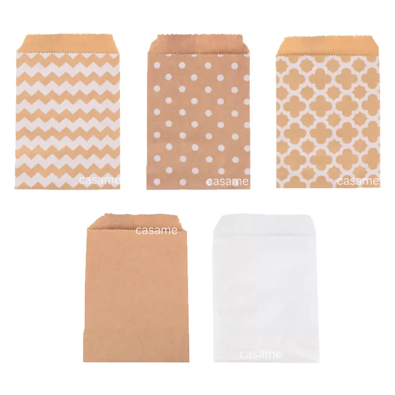 50 Pcs 10x15cm 주머니 혼합 스타일 및 컬러 종이 가방 크래프트 공예 DIY 장식 포장 귀여운 게스트 선물 가방 웨딩 생일