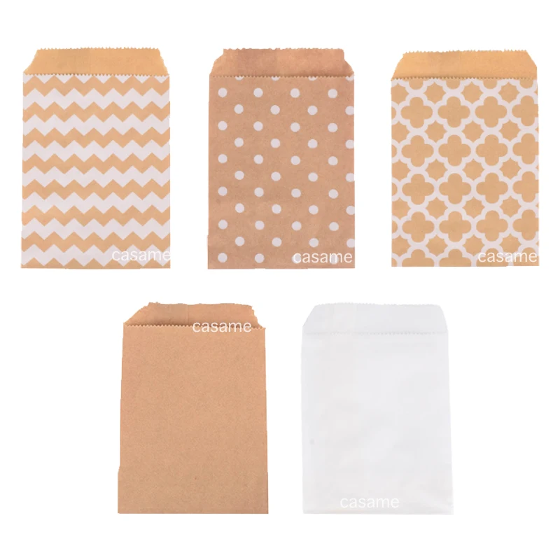 50 sztuk 10x15cm woreczek mieszany styl i kolor torby papierowe Kraft Craft DIY dekoracja opakowanie uroczy prezent dla gości torba ślub urodziny