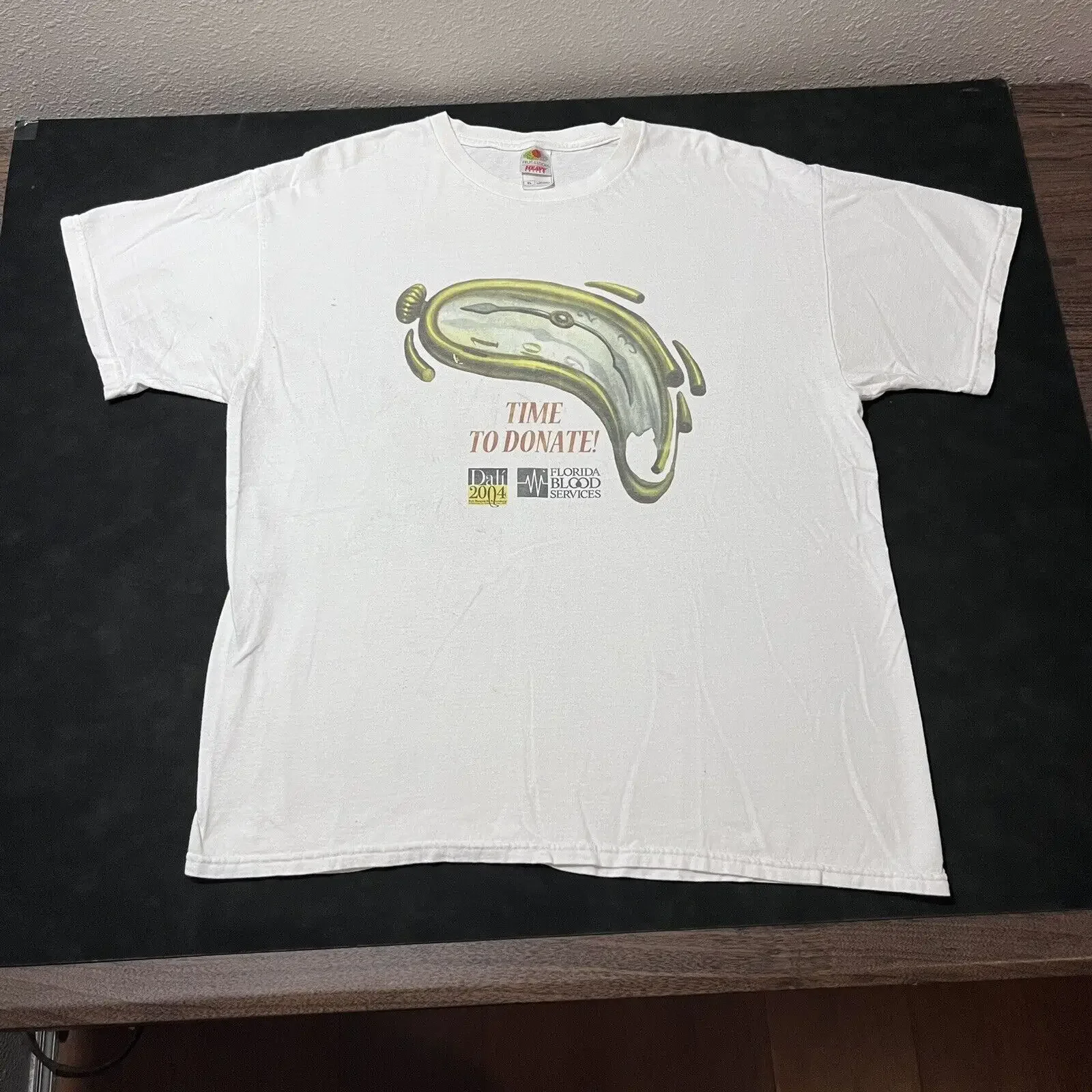 

Vintage Salvador Dali Art Shirt Melting Clock Donate Blood Museum 2004 XL