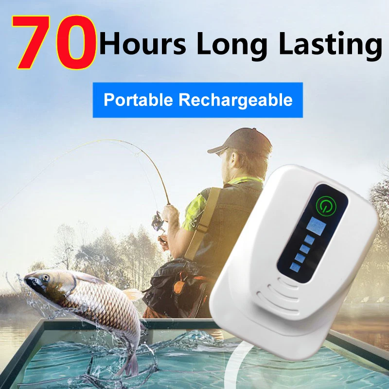 Portable USB Rechargeable Oxygen Pump Ultra-quiet Single Outlet Air Compressor Aquarium Fish Tank Outdoor Fishing Accessories