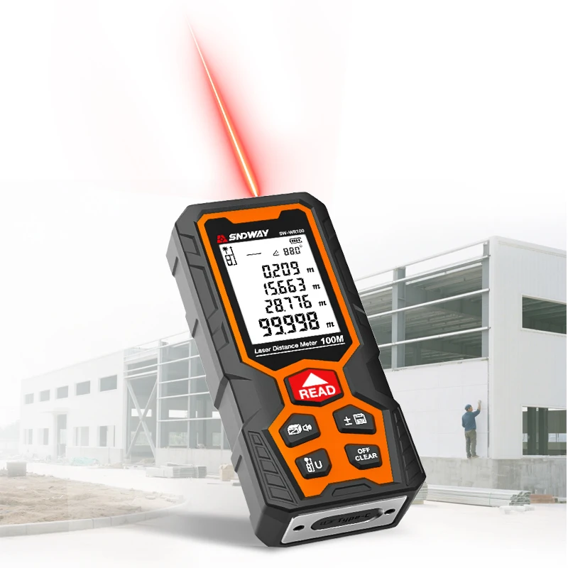 2026 ljc Sndway SW-WR Ip68 Red Measuring Module 100m Digital Level  Logo Customized Measure Tools Outdoor Distance Meter