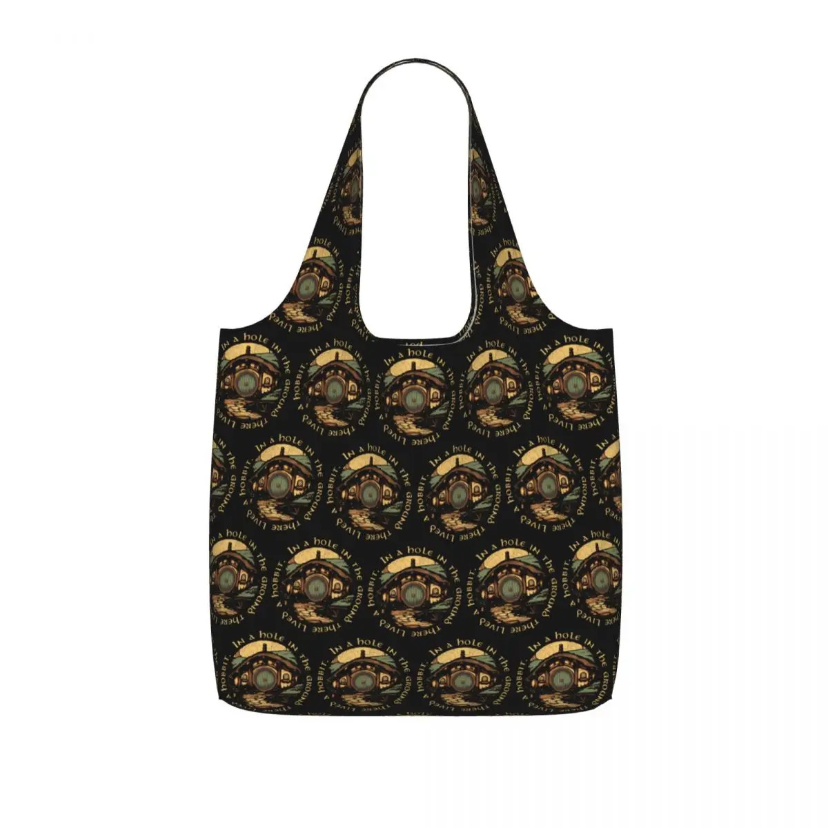 In A Hole In The Ground There Lived A Hobbit Shopping Tote Bag Canvas Large Capacity Shoulder Bags Shopper Grocery Handbag