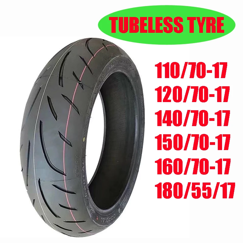 Neumático sin cámara para motocicleta Kymco Sundiro Honda Wuyang Loncin Jonway Sym 110/120/130/140/150/160/170/180, neumático para patinete de 17 pulgadas