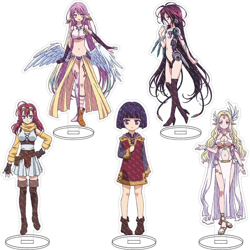 

16CM Anime Figure NO GAME NO LIFE Shiro Stephanie Dora Jiburiiru Chlammy Zell‌ Hatsuse Izuna Cos Gifts Acrylic Stand Ornaments