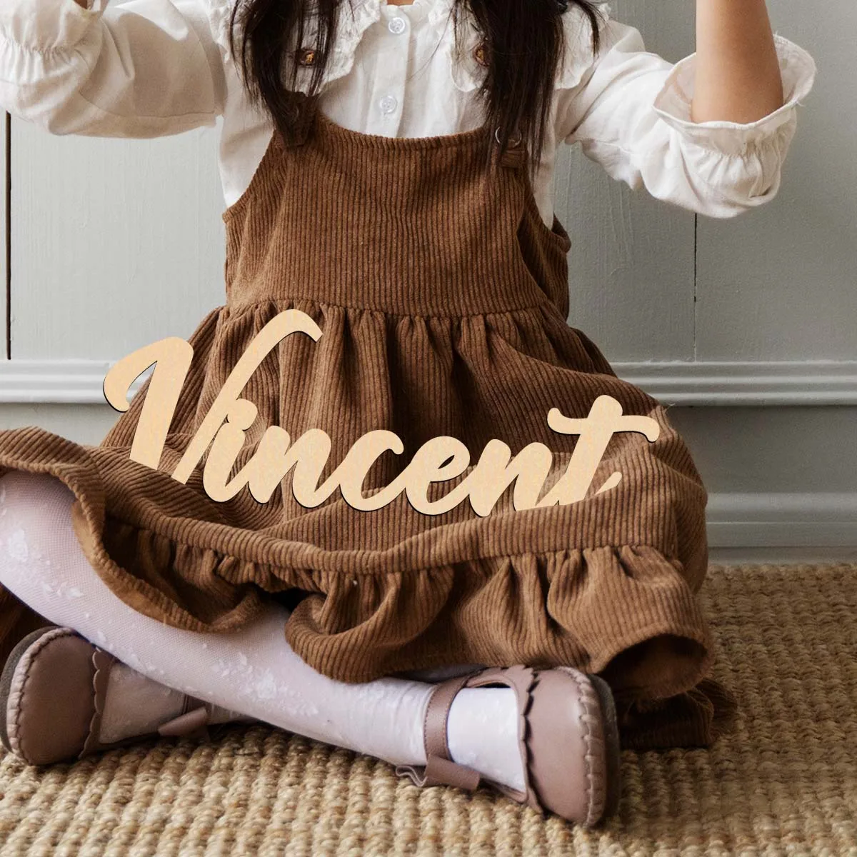 1 PC pretty vincent example custom Name Wooden Plaque Wood Material Laser-Cut Sign Handcrafted with Elegant Cursive Lettering