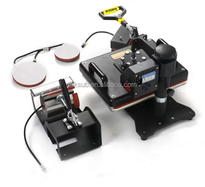 منتج جديد 10 في 1 آلة نقل التسامي كومبو آلة الصحافة الحرارة كوب القدح آلة طباعة تي شيرت