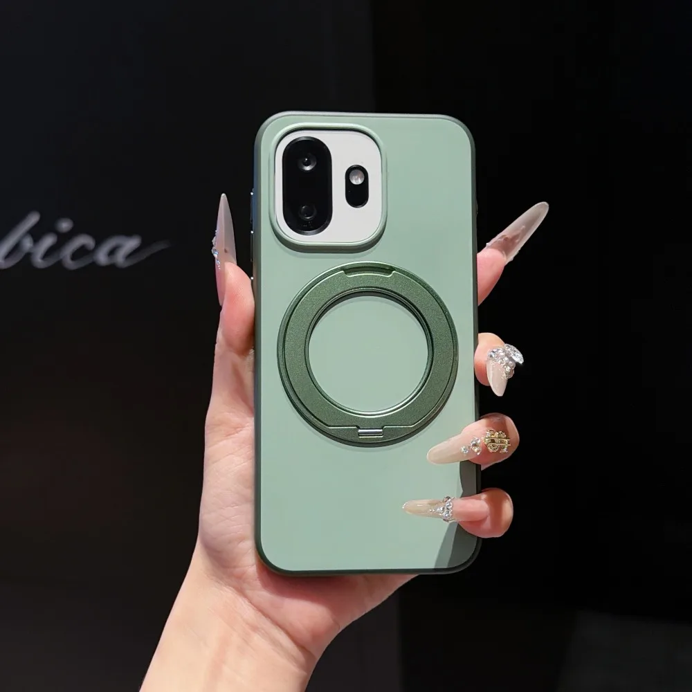 

Ultra Slim Magnetic Ring Holder Kickstand Case Compatible with OnePlus 15T Strong Magnet Desktop Lazy Stand Phone Cover