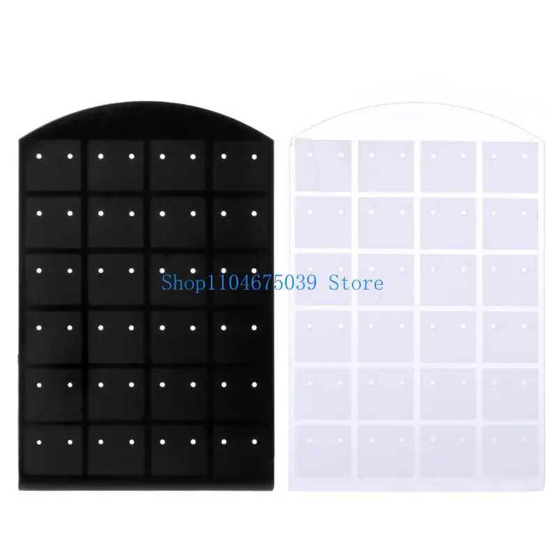 

5asd White Earrings Necklace Display Stand Earrings Ear Studs Storage Rack Jewelry Holder Showcase 48 Holes