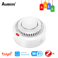 Tuya Smart WiFi Zigbee Smoke Detector Sensor Smart Home via Smart Life App Real-monitoring work with Alexa need Zigbee Gateway