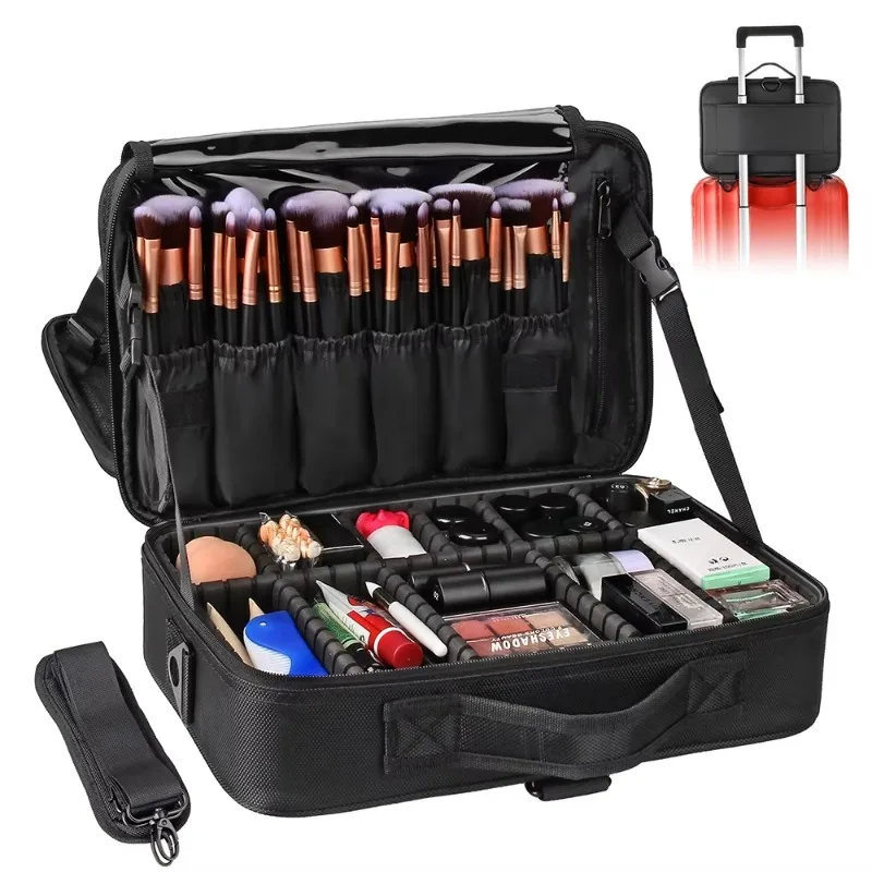 

High quality cosmetic bag travel bag cosmetic storage box with compartment waterproof cosmetic case leather