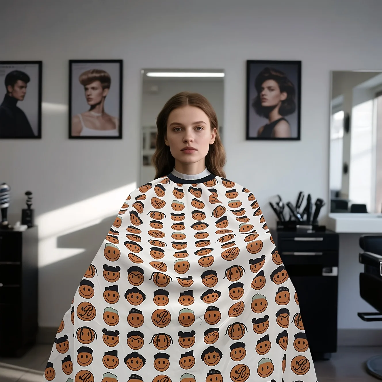 Foldable Barber Cape Waterproof Hair Cutting Apron Anti Static Hairdressing Wrap Large Coverage For Home DIY Haircut Dye Perm