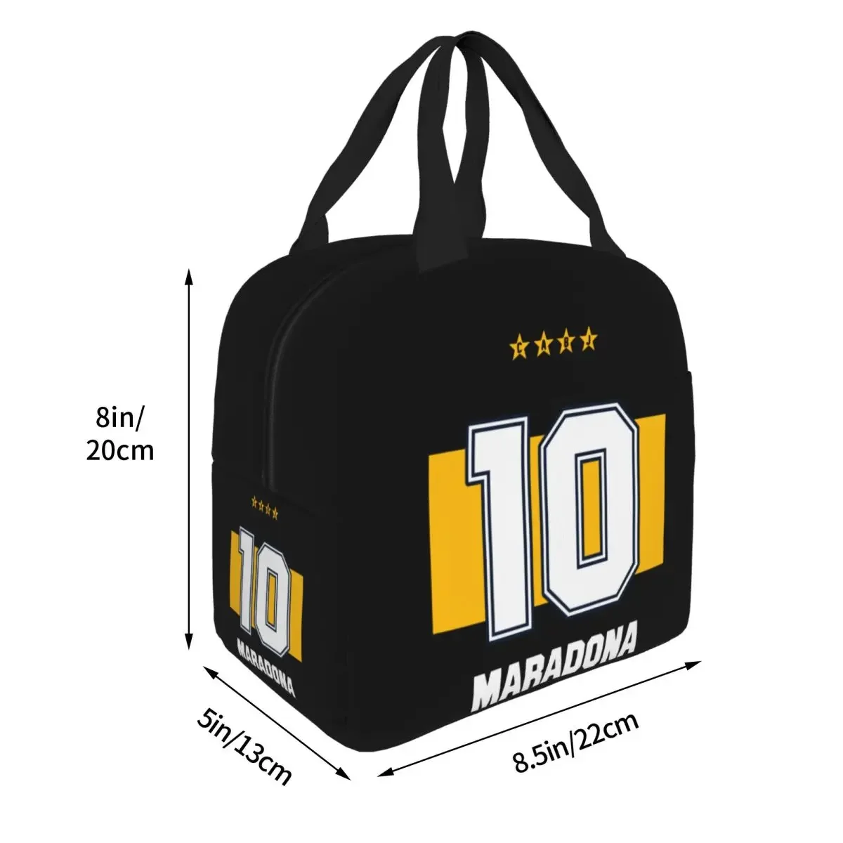 Maradona 10 Rip Insulated Lunch Bags Cooler Bag Diego Armando Maradona Argentina Football Soccer Legend Tote Lunch Box Outdoor