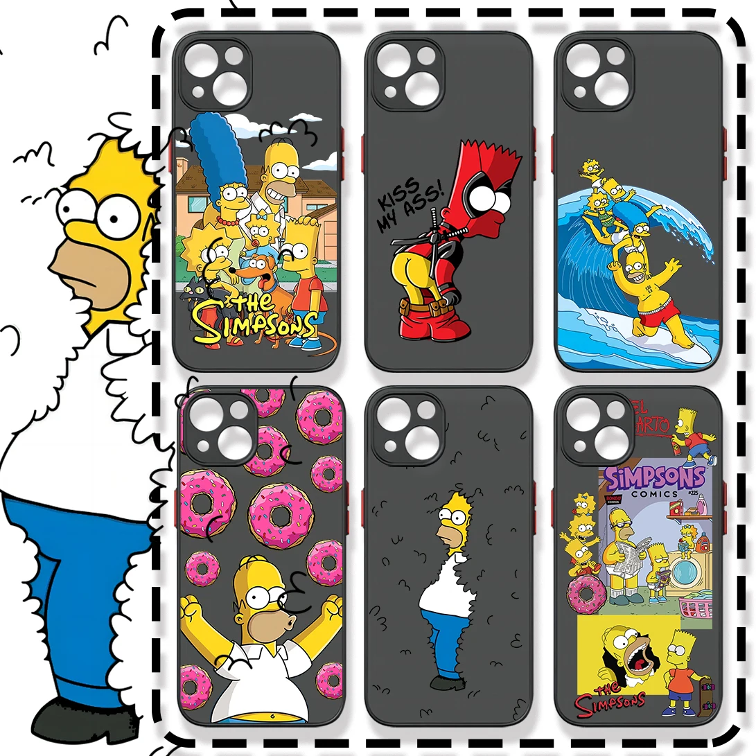 Grappig De S-Simpsonss Telefoonhoesje Voor Samsung S24 S23 S22 S21 S20 S10 Fe Note20 Note10 Plus Ultra Lite 5G Matte Transparante Hoes