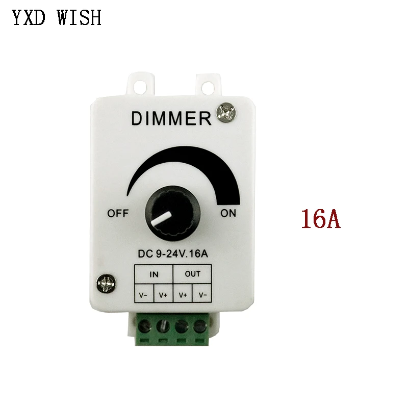 LED باهتة تيار مستمر 12 فولت 24 فولت 8A 16A سطوع قابل للتعديل امدادات الطاقة تحكم مصباح لمبة قطاع سائق باهتة التبديل 8/16 أ