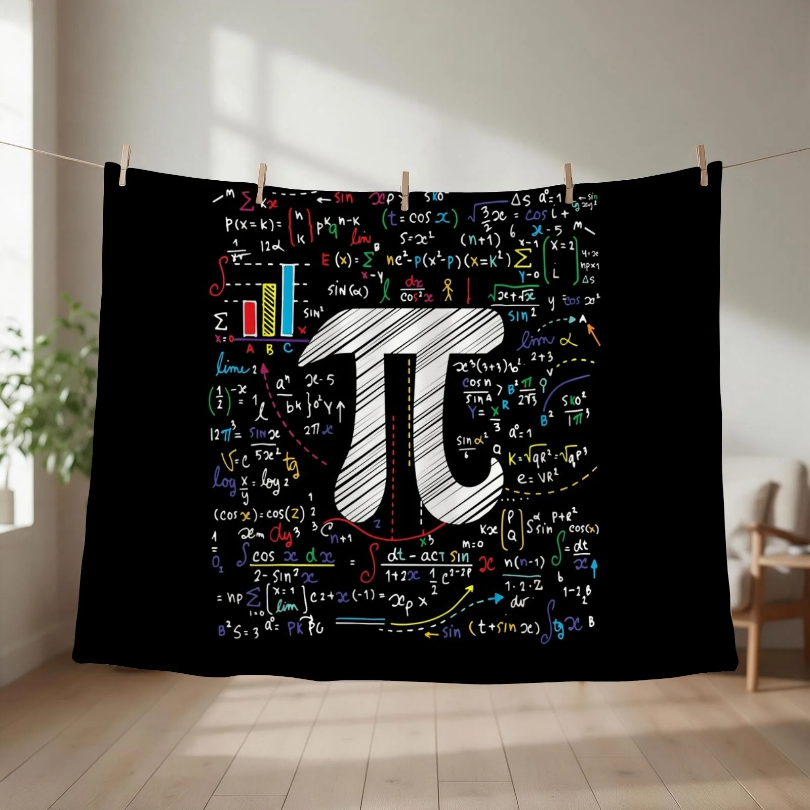 New Pi Day Math Equation Math Teacher Student Geek Gifts Throw Blanket couch cozy soft plush fuzzy picnic outdoor blanket