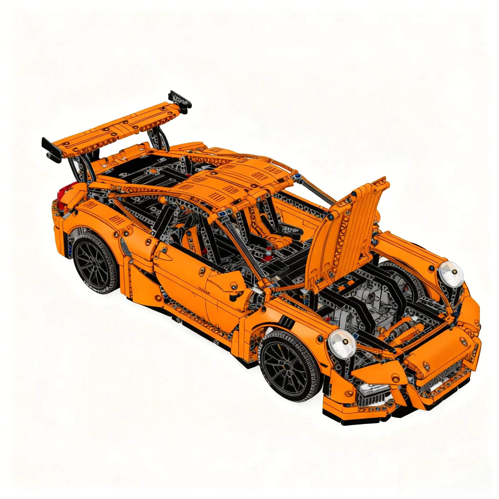 أطقم مكعبات بناء Orange Supercar 1:8 42056 متوافقة مع جزيئات Lego مناسبة لهدايا عيد الميلاد 2704 قطعة #2