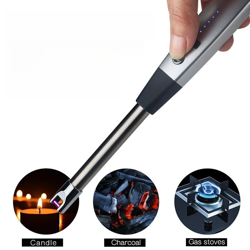 

BBQ Arc Lighter, USB Rechargeable Electric Lighter,Windproof Flameless Plasma,Long Handle Kitchen Igniter for Gas Stove,Candle